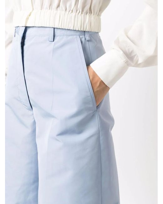 Stella McCartney Blue High-Waisted Wide-Leg Trousers