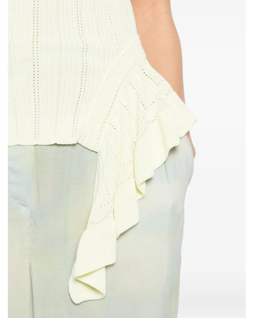 Blumarine White V-Neck Top