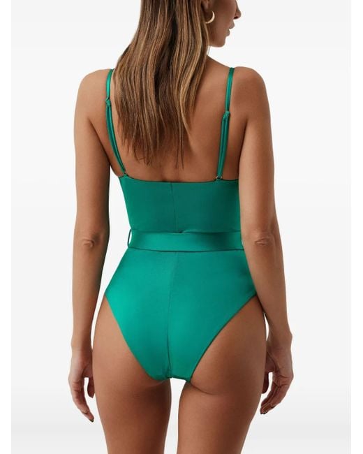 SOFIA ERHAN Green Belted Underwired Swimsuit