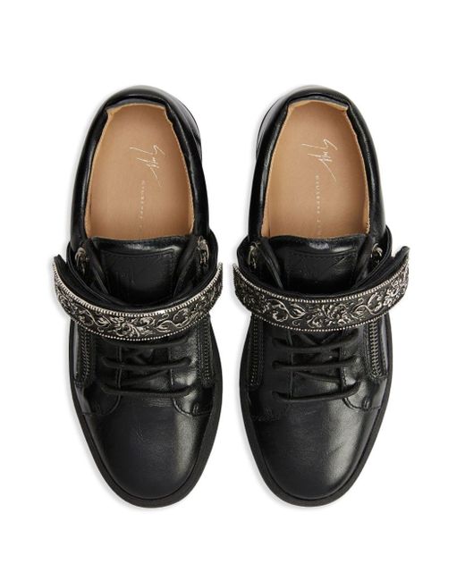Giuseppe Zanotti Black Coby Leather Sneakers for men