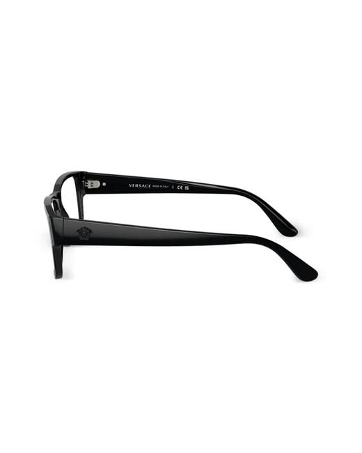 Versace Brown Logo-Stamp Rectangle-Frame Glasses for men