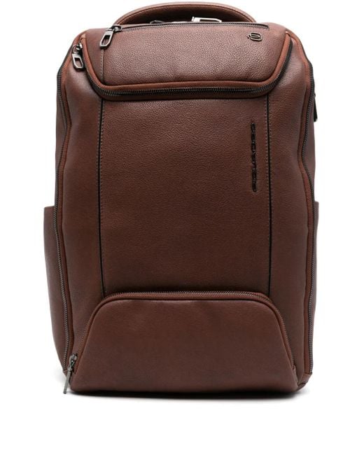 メンズ Piquadro ロゴ バックパック Brown