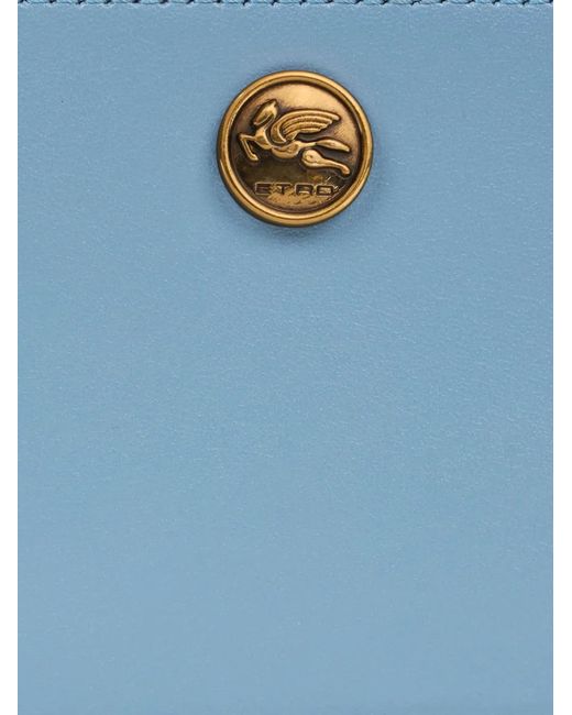 Etro Blue Pegaso-Appliqué Wallet