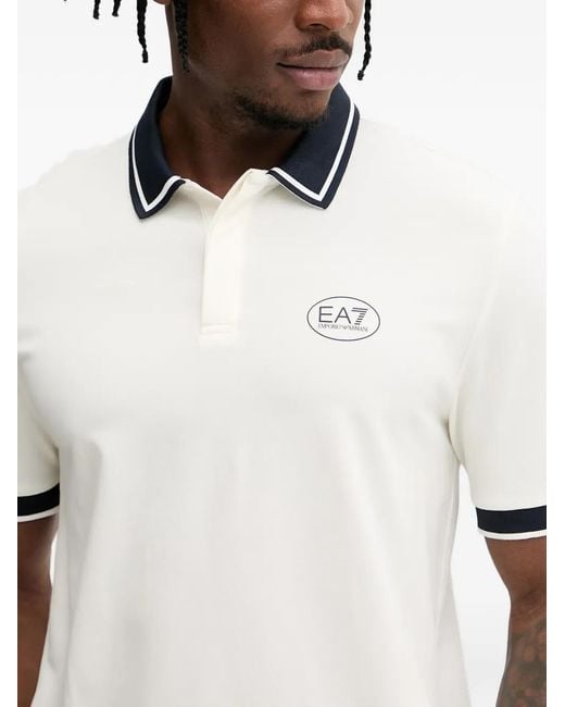 Polo Con Logo Estampado EA7 de hombre de color White