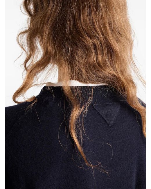 Prada Blue Kaschmirpullover Mit Rundhalsausschnitt