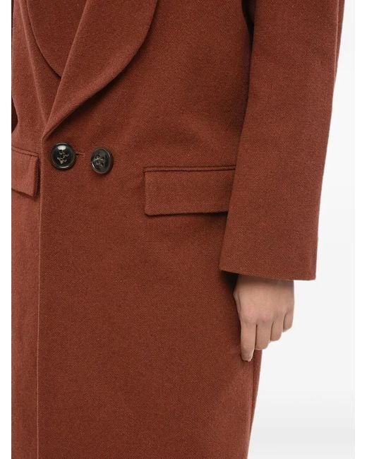 DSquared² Brown Double-Breasted Drop-Shoulder Coat