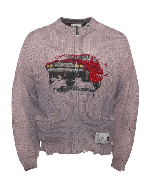 Cardigan Car À Effet Usé Maison Mihara Yasuhiro pour homme en coloris Gray