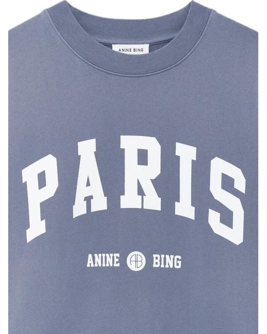 Anine Bing Blue Miles Sweatshirt Paris University