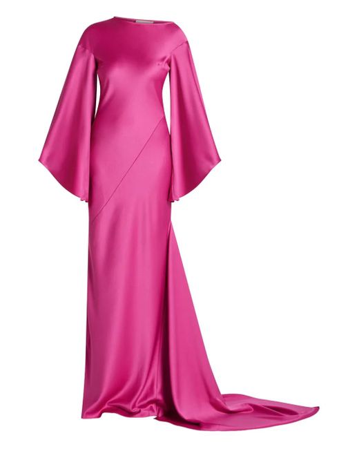 De La Vali Jurk Met Flared Mouwen in het Pink