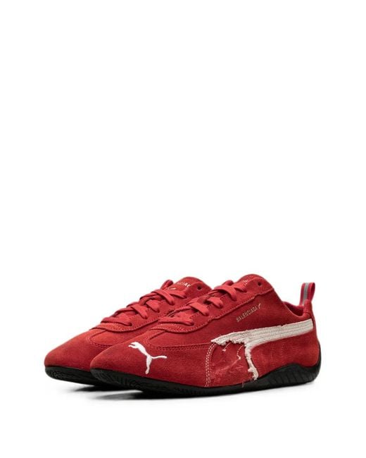 PUMA Red X Balenciaga Speedcat Distressed Lace-Up Suede Sneakers for men