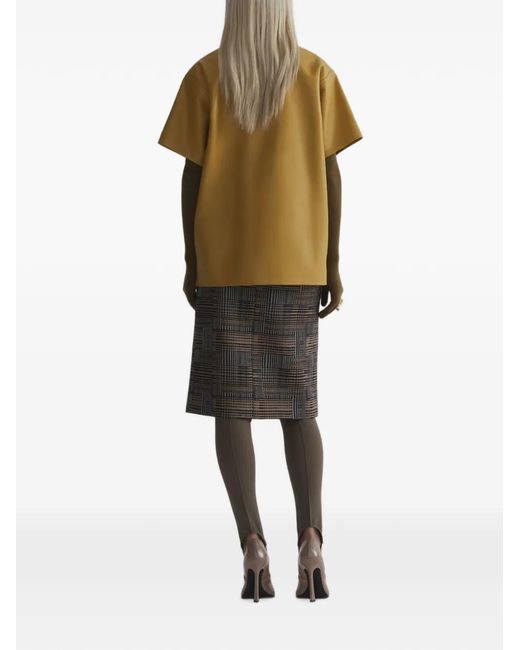 Mugler Yellow Leather Polo Shirt