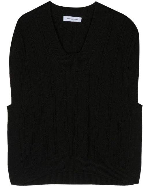 Kiko Kostadinov Black V-neck Sleeveless Sweatshirt for men
