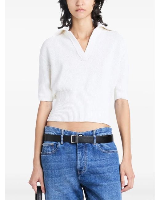 Proenza Schouler White Reeve Cotton-Blend Polo Top