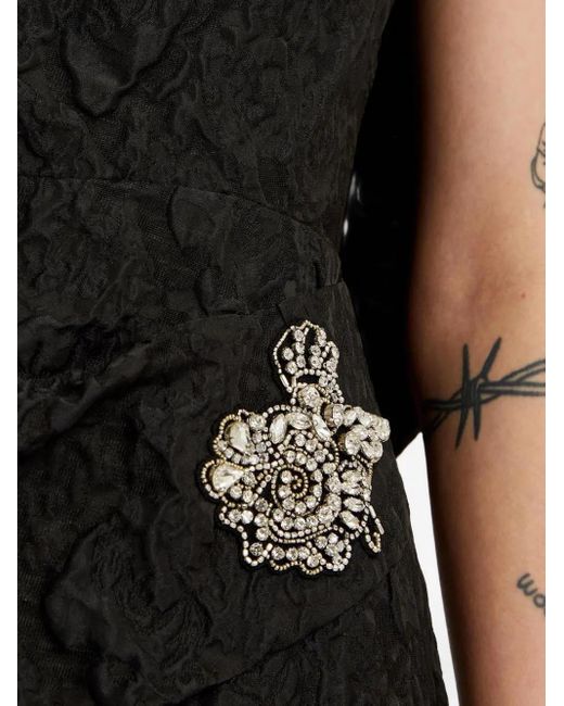 Vestido midi con hombros descubiertos Erdem de color Black