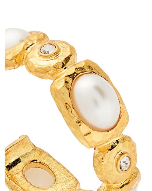 Kenneth Jay Lane Metallic Faux-Pearl-Embellished Earrings