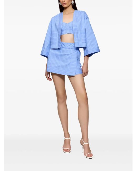 Ana Radu Blue Stripe-Pattern Skirt (Set Of Three)