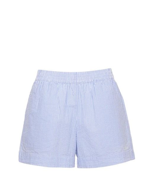 Mc2 Saint Barth Blue Meave Striped Shorts