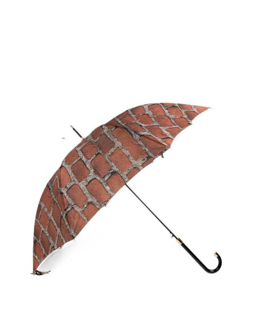 Moschino Brown Brick-Print Umbrella