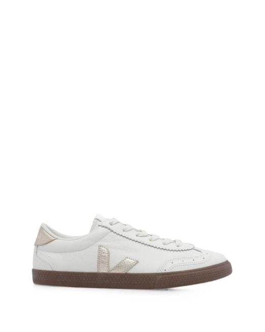 Veja White Volley Sneakers Mit Platinborke
