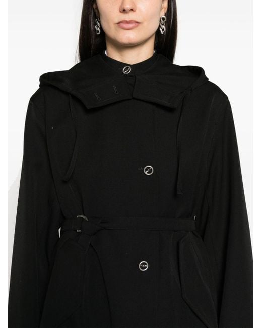 Manteau en laine à capuche Jil Sander en coloris Black