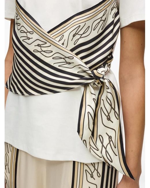Karl Lagerfeld White Scarf-Print T-Shirt