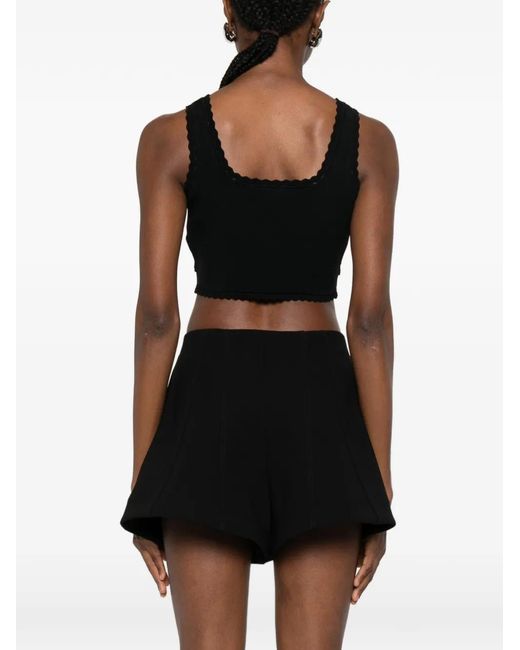Sandro Black Cropped Decorative Knit Top