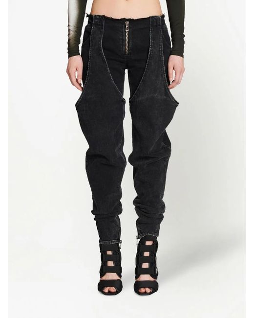 Balmain Black Low-Rise Washed Cotton Jeans