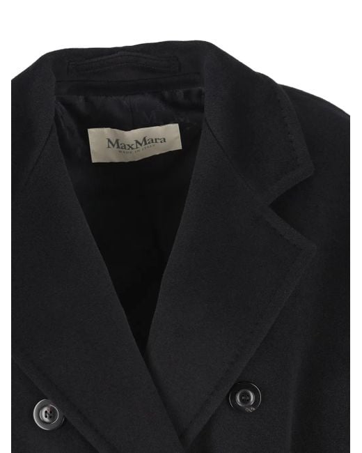 Max Mara Black Belted Double-Breasted Coat