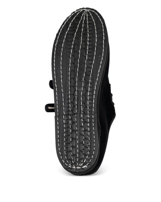 Gondolina Black Gondola Mary Jane Double-Lace Ballet Flats