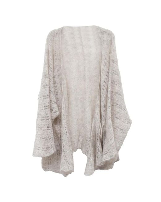 YANGKEHAN White Pointelle-Knit Cardigan