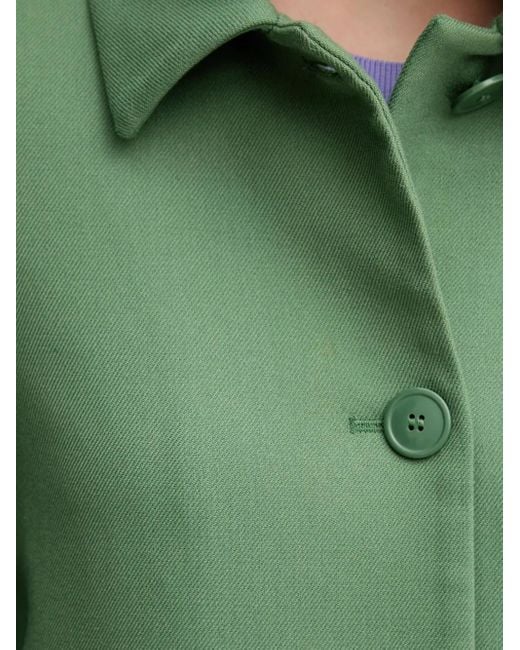 Benetton Green Buttoned Collared Coat