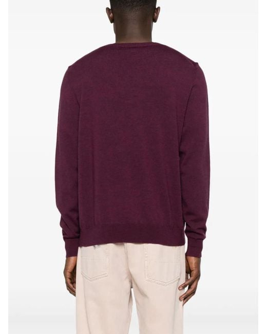Etro Purple Knitted C-Neck for men