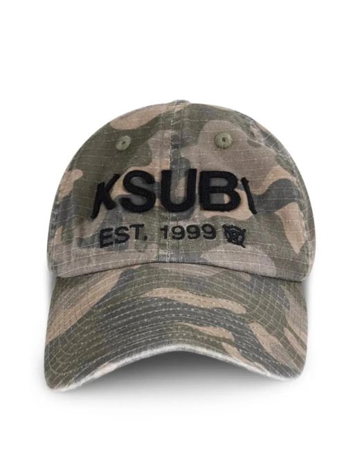 Ksubi Gray Camouflage Appliqué Logo Cap for men