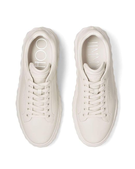 Jimmy Choo White Diamond Maxi Leather Sneakers for men