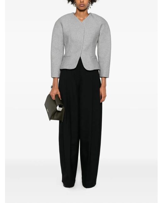 Jacquemus Gray Textured-Fabric Fitted Jacket