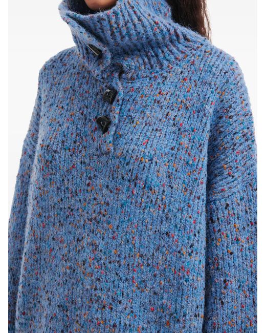 B+ AB Blue Button Collar Sweater