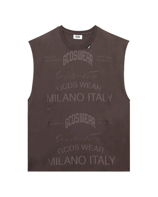 Gcds Brown Sleeveless Vest for men