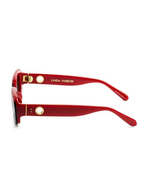 Occhiali Da Sole Squadrati di Linda Farrow in Red