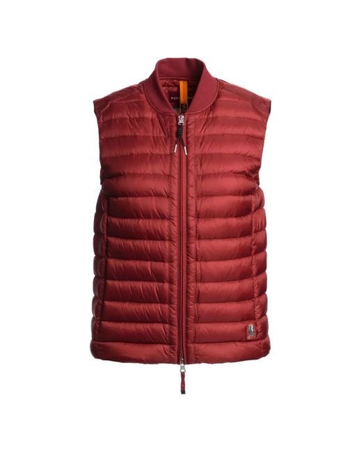 Parajumpers Red Rosanna Zip-Up Quilted Gilet