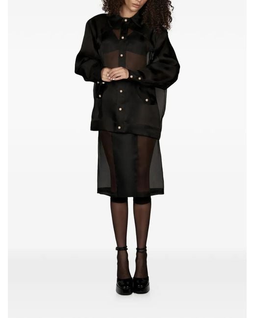Mia Peculiar Black Pearl-Button Shirt