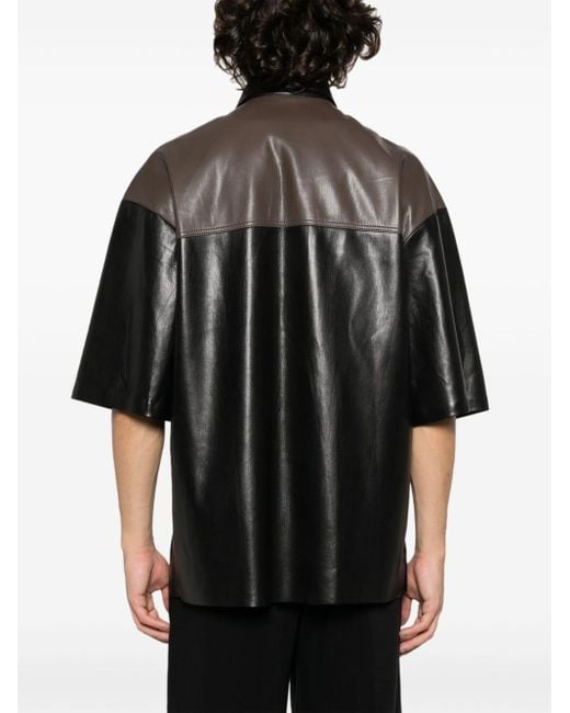 Camicia in finta pelle di Nanushka in Black da Uomo