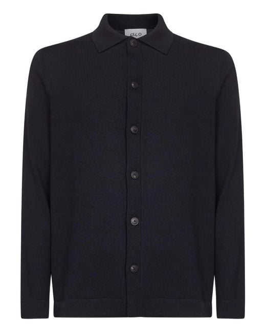 D4.0 Blue Buttoned Cardigan for men
