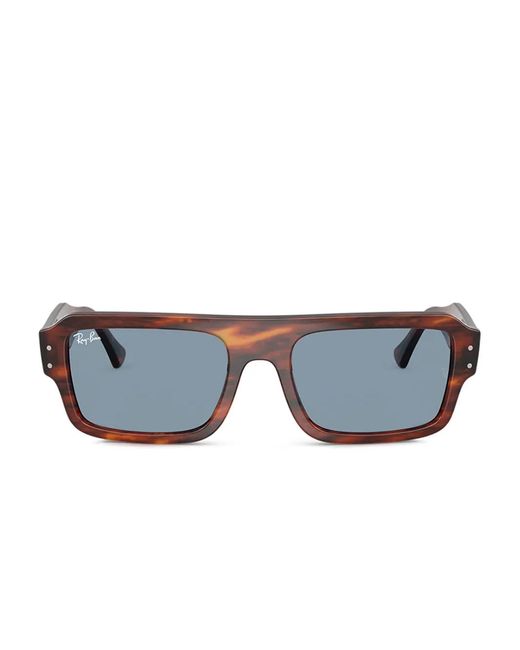 Ray-Ban Blue Lunettes De Soleil Flacko À Monture Carrée for men