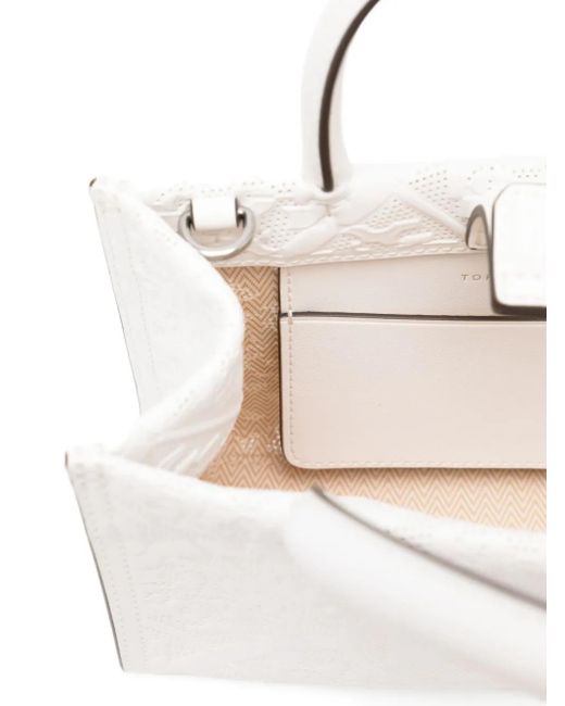 Mini Sac À Main Ella Bio Perforé Tory Burch en coloris White