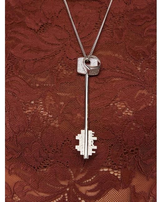 Rabanne White Key-Pendant Necklace