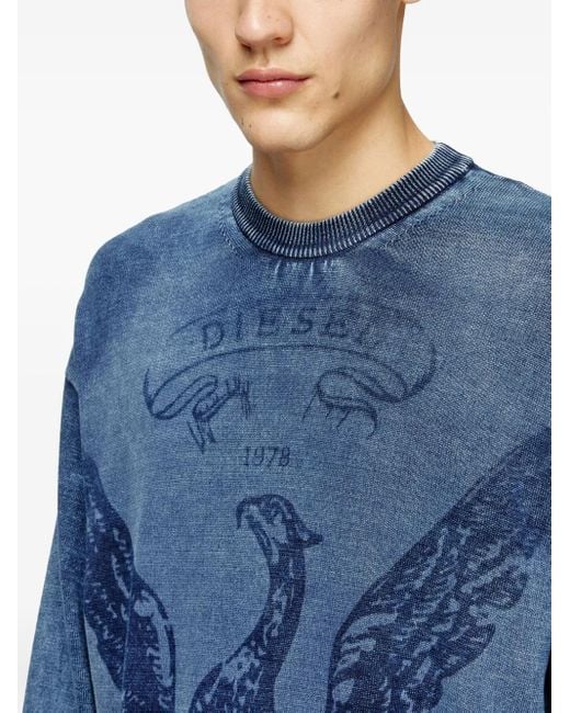 Felpa K-Fenicol di DIESEL in Blue da Uomo