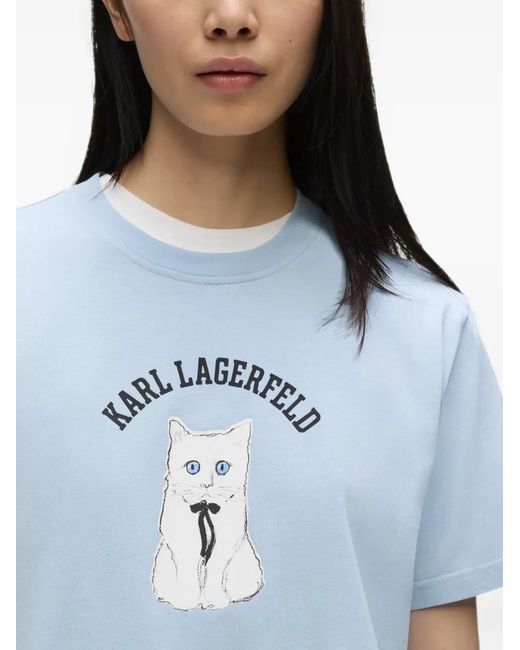 Karl Lagerfeld Blue Ikonik Choupette T-Shirt