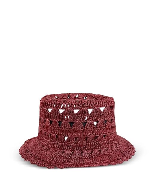 Twinset Red Crochet Bucket Hat