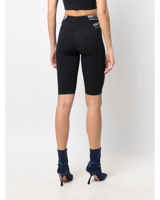 Off-White c/o Virgil Abloh Black Logo-Print Elasticated Shorts