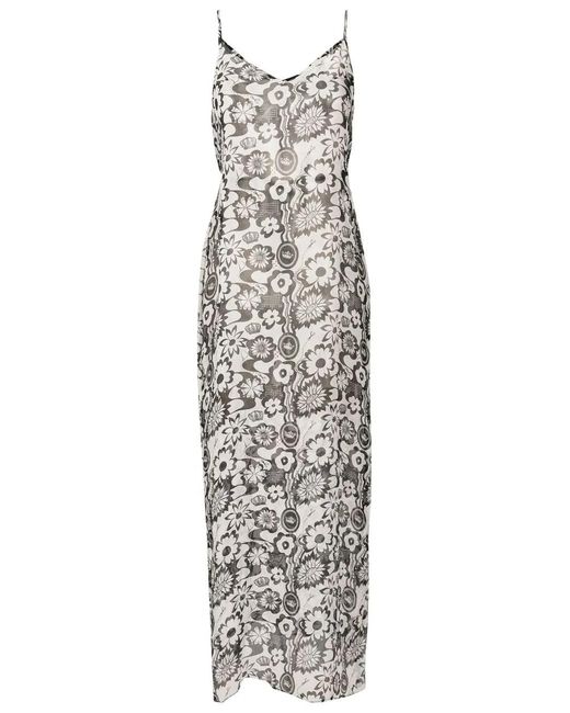 Amir Slama White Floral-Print Beach Dress